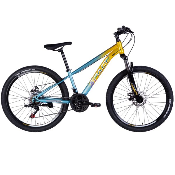mountainbike mars 26", 145 170 cm, 21 gear, blå/gul