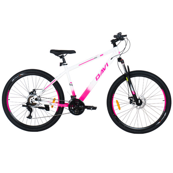 mountainbike davi bonita 27,5", 160 185 cm, 21 gear, hvid/lyserød
