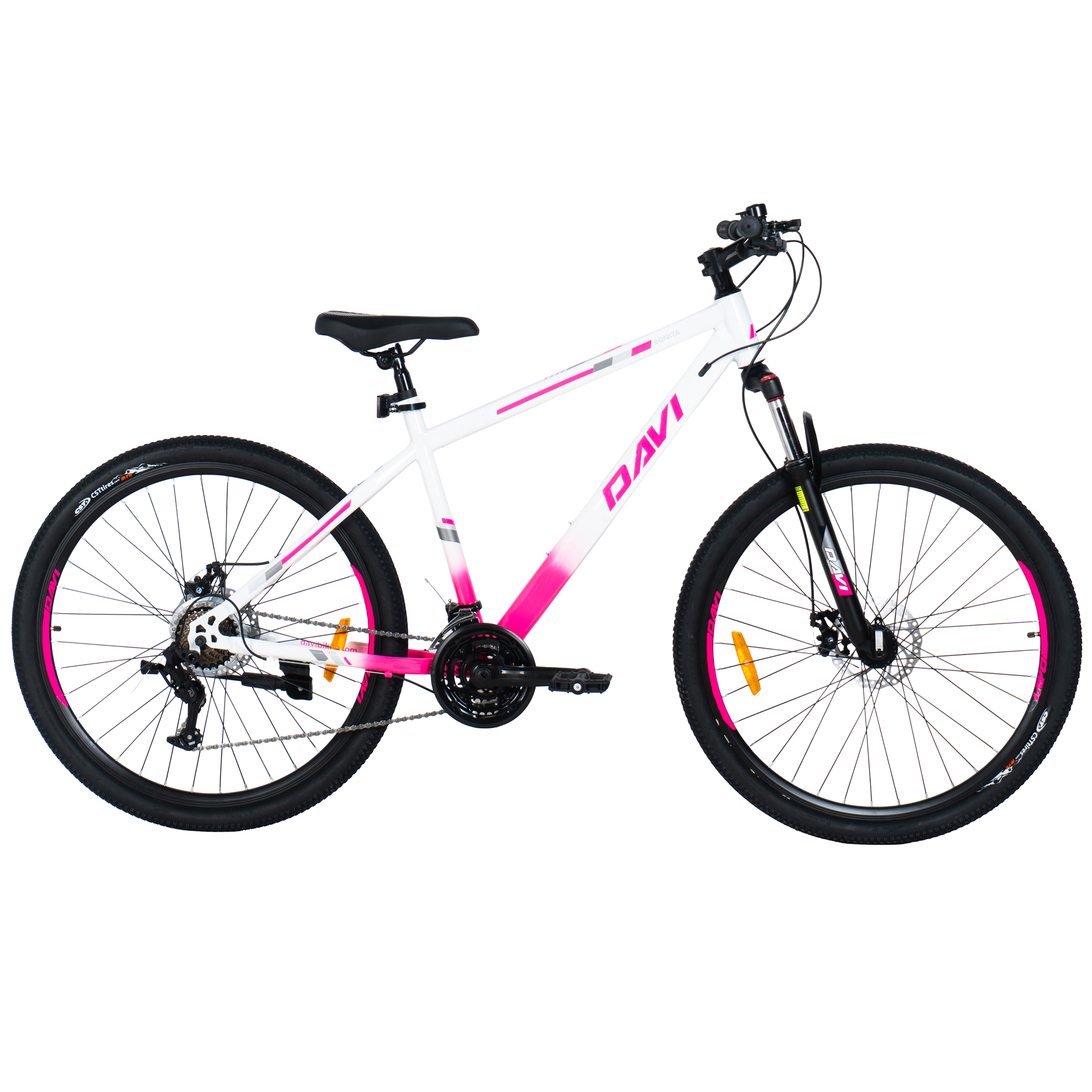 Mountainbike Davi Bonita 27,5", 160-185 cm, 21 gear, Hvid/Lyserød
