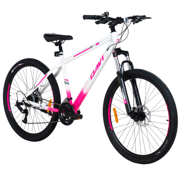 mountainbike davi bonita 27,5", 160 185 cm, 21 gear, hvid/lyserød