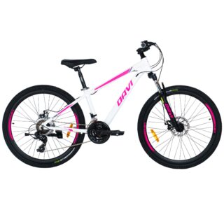 Mountainbike Davi Bella Aluminium, 26", 145-170 cm, 21 gear, Hvid/Lyserød