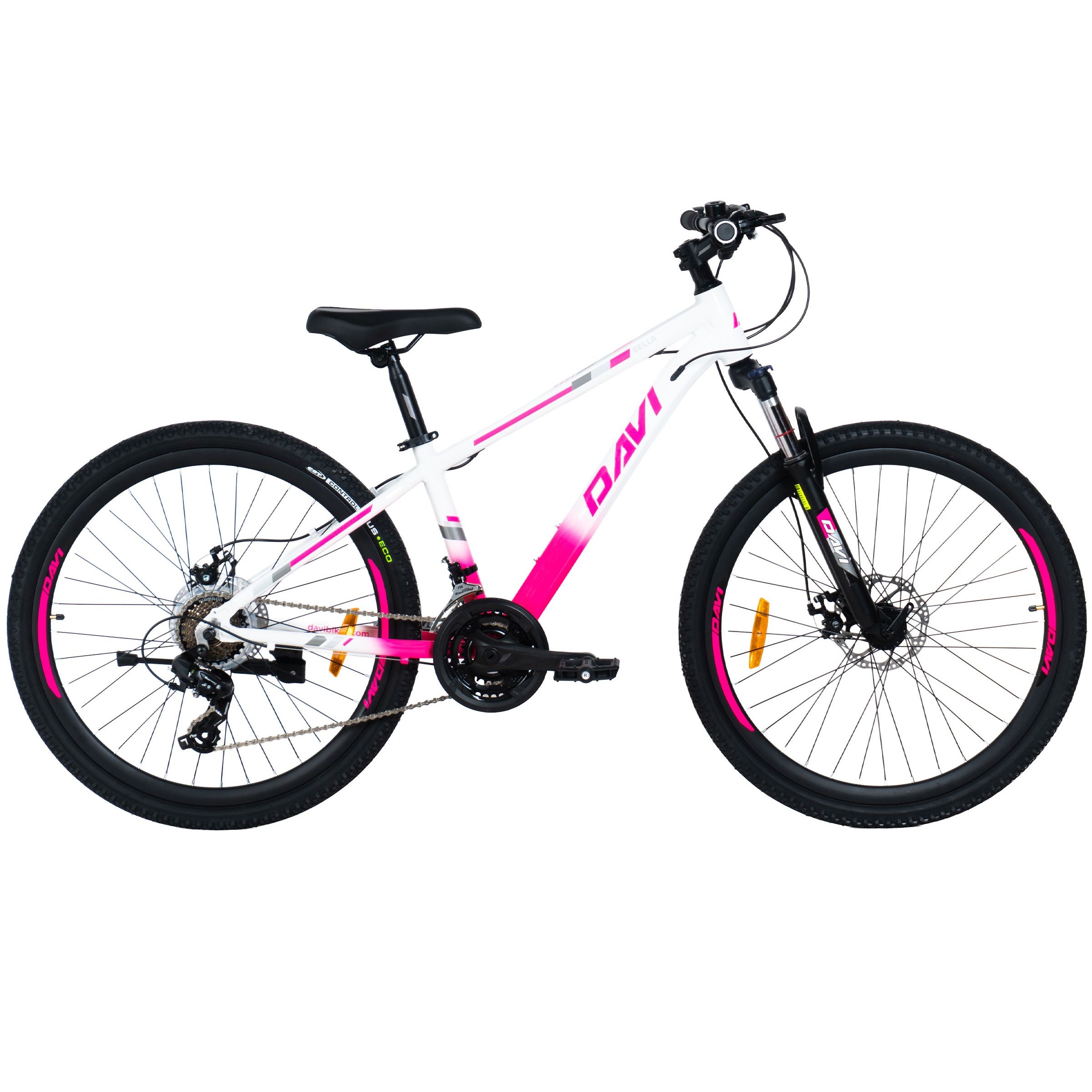 Mountainbike Davi Bella Aluminium, 26", 145-170 cm, 21 gear, Lyserød/Hvid