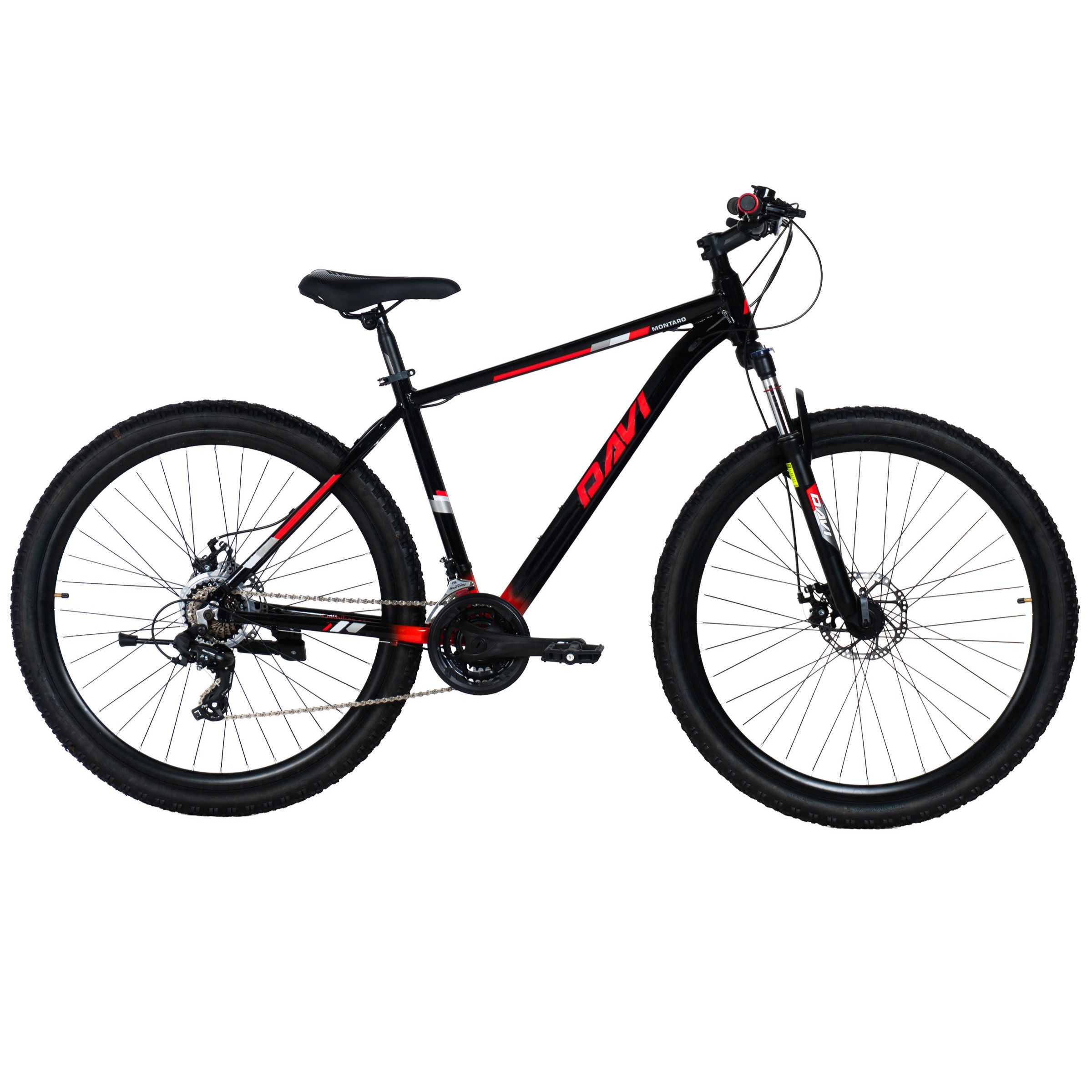 Mountainbike Davi Montaro Aluminium, 29", 170-195 cm, 21 gear, Sort/Rød