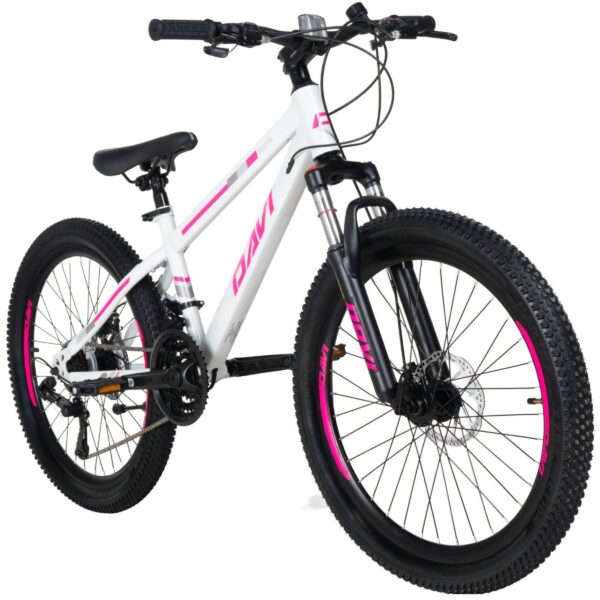 pigecykel davi bonita 24″, 130 160 cm, 21 gear, lyserød/hvid