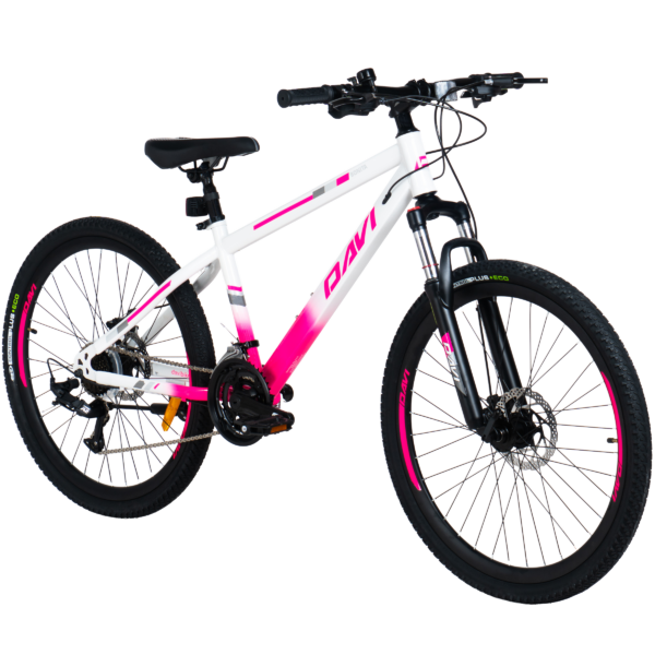 mountainbike davi bonita 26″, 145 170 cm, 21 gear, lyserød/hvid