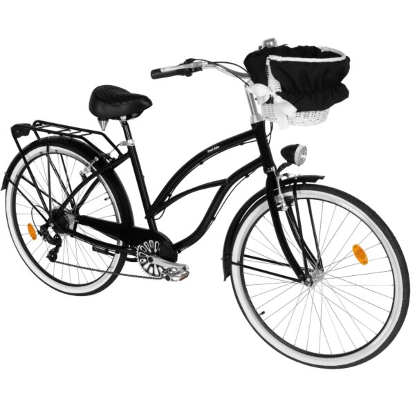 damecykel davi bianca cruiser aluminium, 28", 160 185 cm, 7 gear, sort