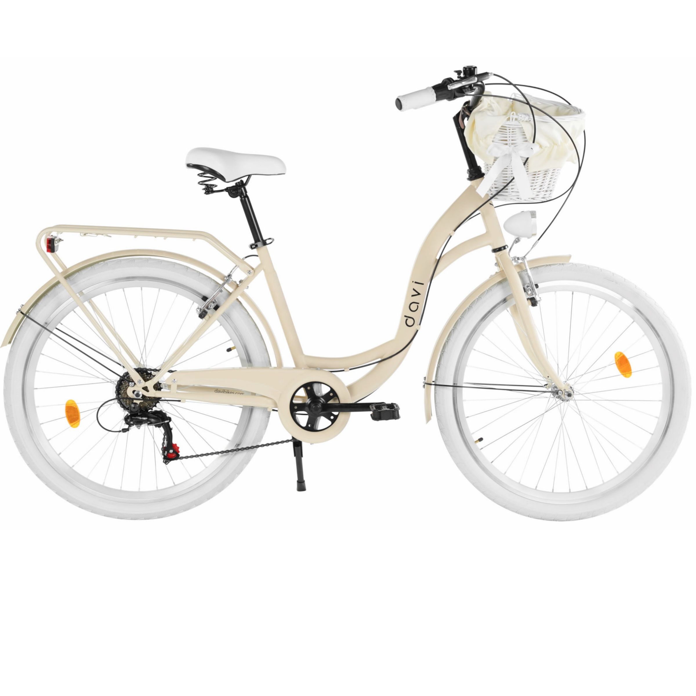Damecykel Davi Emma 7 gear, 26", 155-180 cm, Kaffe/Hvid