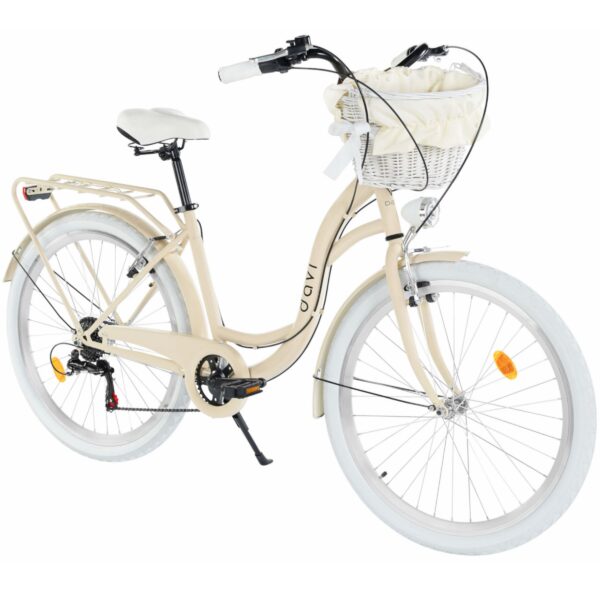 damecykel davi emma 7 gear, 26", 155 180 cm, kaffe/hvid