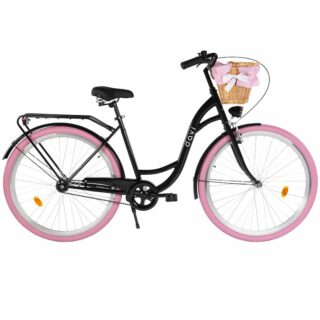 Damecykel Davi Lila 1 gear, 28", 160-185 cm, Sort/Lyserød