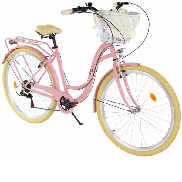 damecykel davi emma 7 gear, 28", 160 185 cm, lyserød/creme