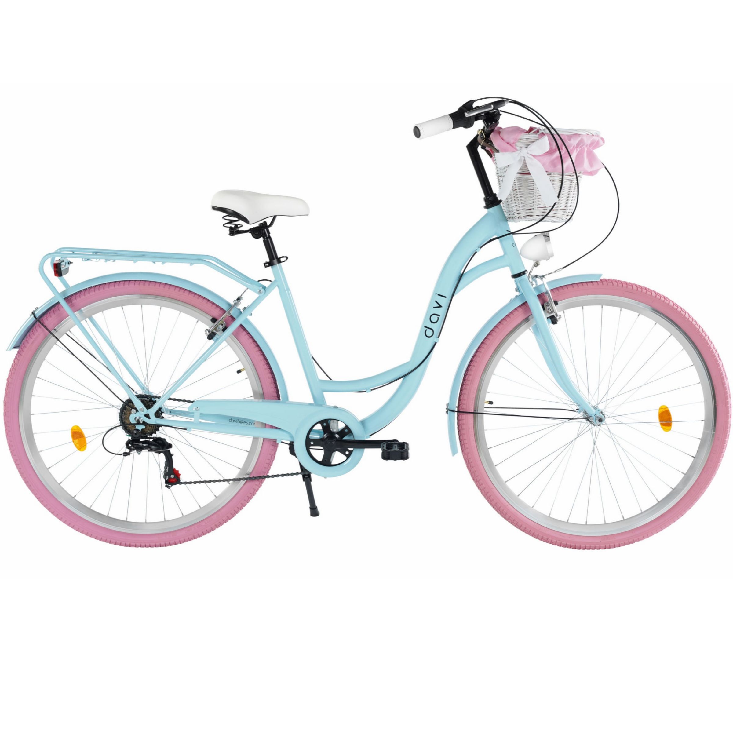 Damecykel Davi Emma 7 gear, 28", 160-185 cm, Blå/Lyserød