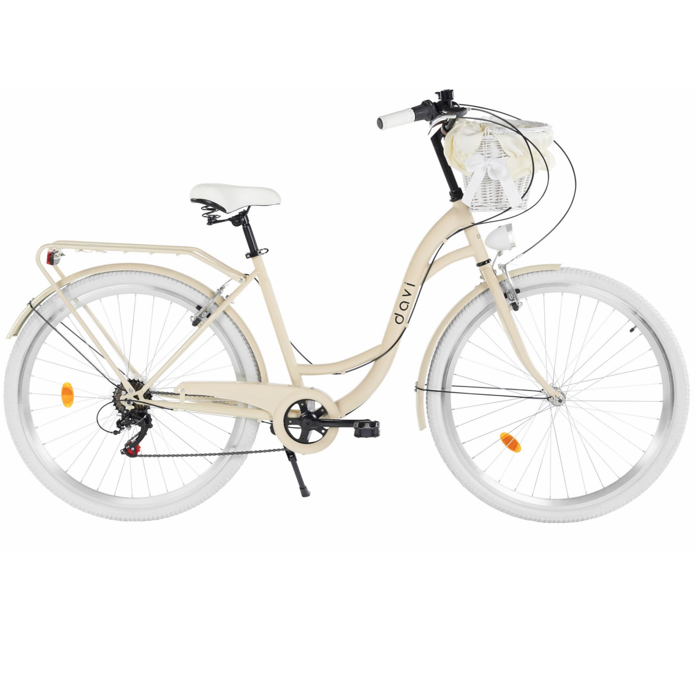 Damecykel Davi Emma 7 gear, 28", 160-185 cm, Kaffe/Hvid