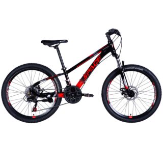 Drengecykel Mercury Aluminium 24", 130-160 cm, 21 gear, Sort/Rød