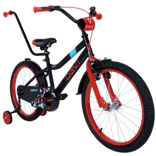 drengecykel davi zippy, 20", 110 130 cm, 1 gear, sort