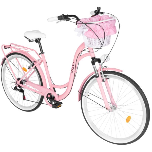 damecykel davi maria aluminium 28", 160 185 cm, 7 gear, lyserød
